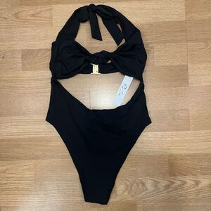 NWT Riot Swim Farrah Black One Piece Cutout Swimsuit size Medium
